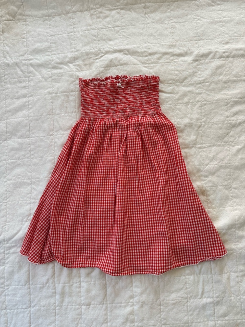 Red Gingham Smocked Dress